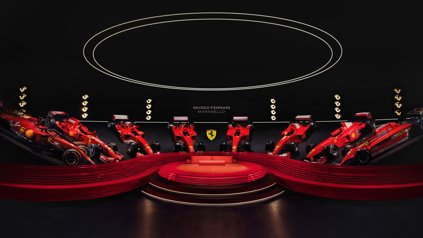 The Ferrari Museum's Salle della Vittorie, complete with bed